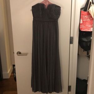 J. Crew gray bridesmaid gown